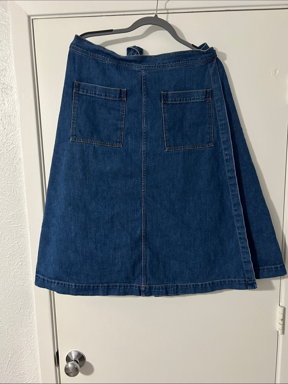 Gap Tall Dark Blue Denim A-Line Wrap Skirt - Women's